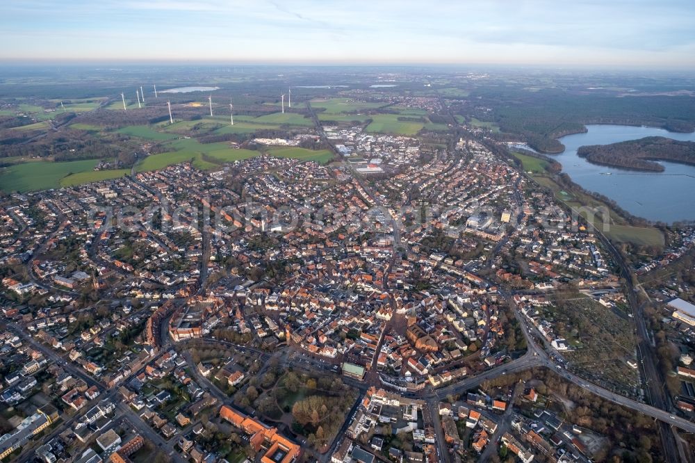 Haltern am See from above - City view on down town in Haltern am See in the state North Rhine-Westphalia, Germany