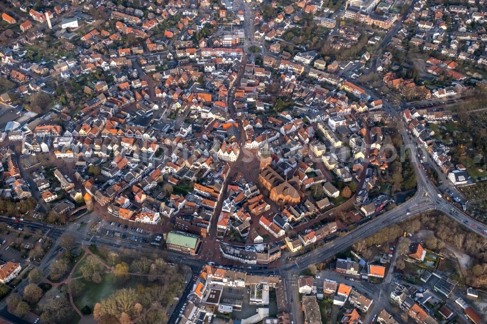 Aerial image Haltern am See - City view on down town in Haltern am See in the state North Rhine-Westphalia, Germany