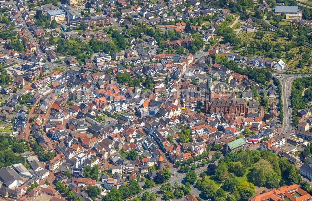 Haltern am See from above - City view on down town in Haltern am See in the state North Rhine-Westphalia, Germany