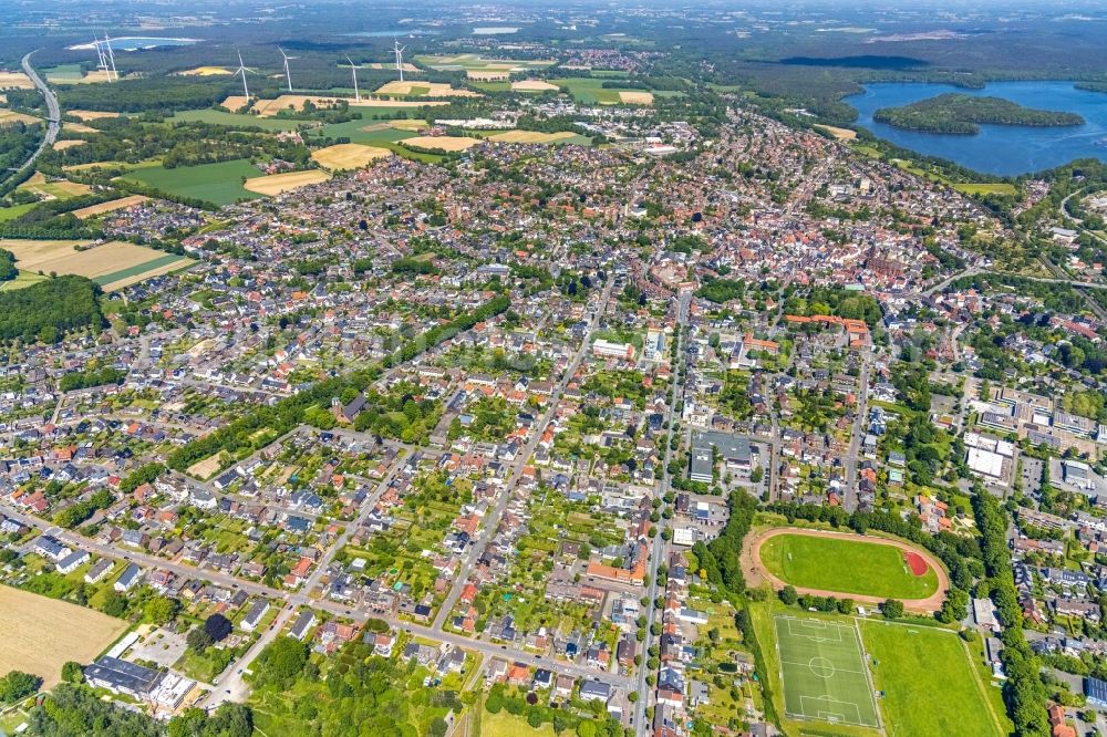 Aerial image Haltern am See - City view on down town in Haltern am See in the state North Rhine-Westphalia, Germany