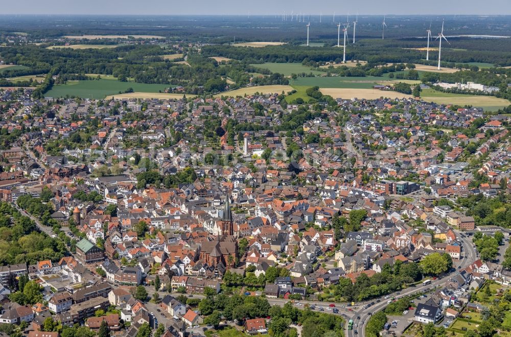 Haltern am See from the bird's eye view: City view on down town in Haltern am See in the state North Rhine-Westphalia, Germany