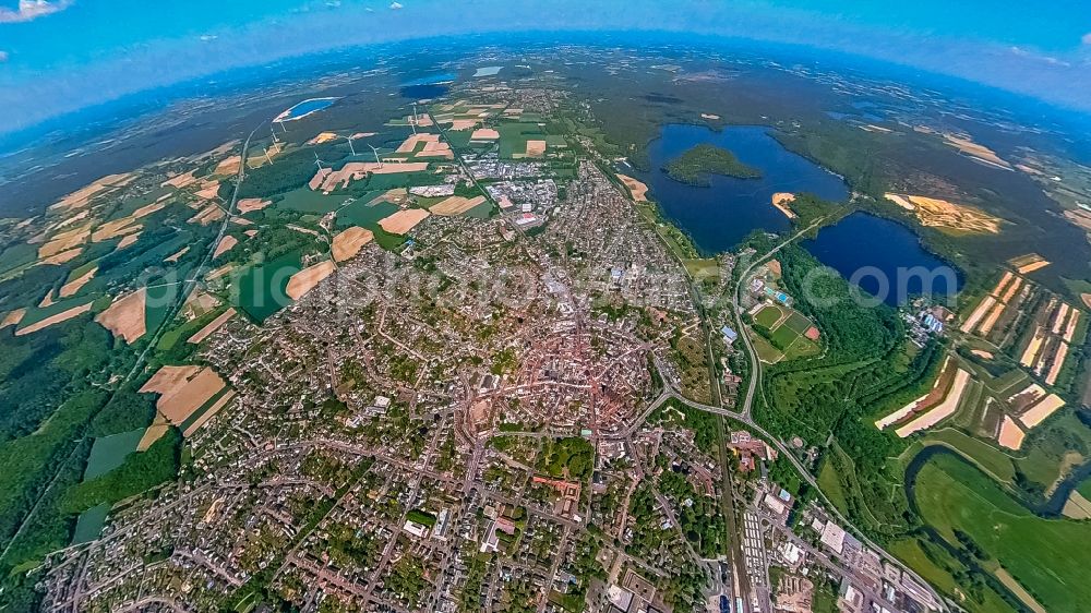 Haltern am See from above - City view on down town in Haltern am See in the state North Rhine-Westphalia, Germany