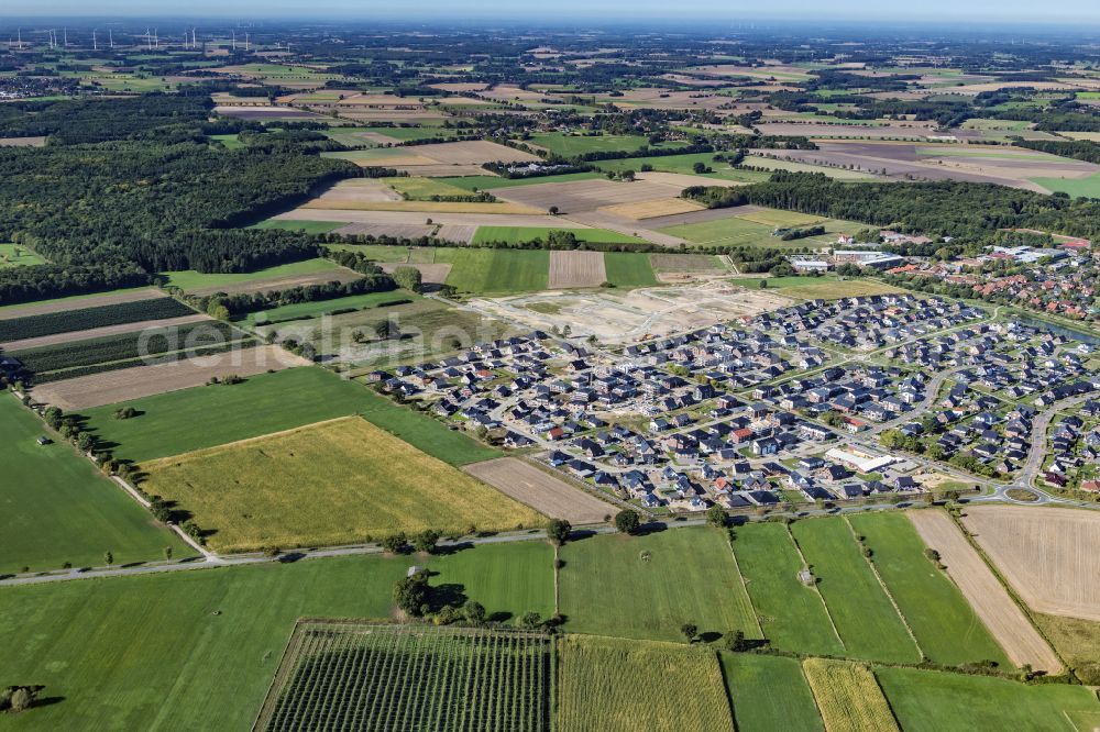 Aerial image Harsefeld - City view on down town in Harsefeld in the state Lower Saxony, Germany