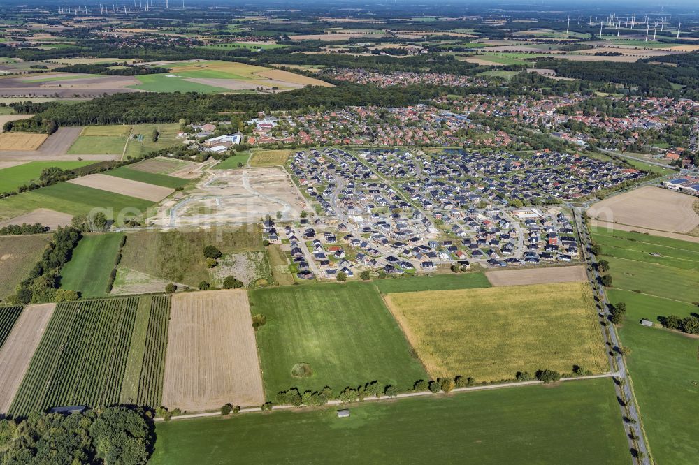 Harsefeld from above - City view on down town in Harsefeld in the state Lower Saxony, Germany