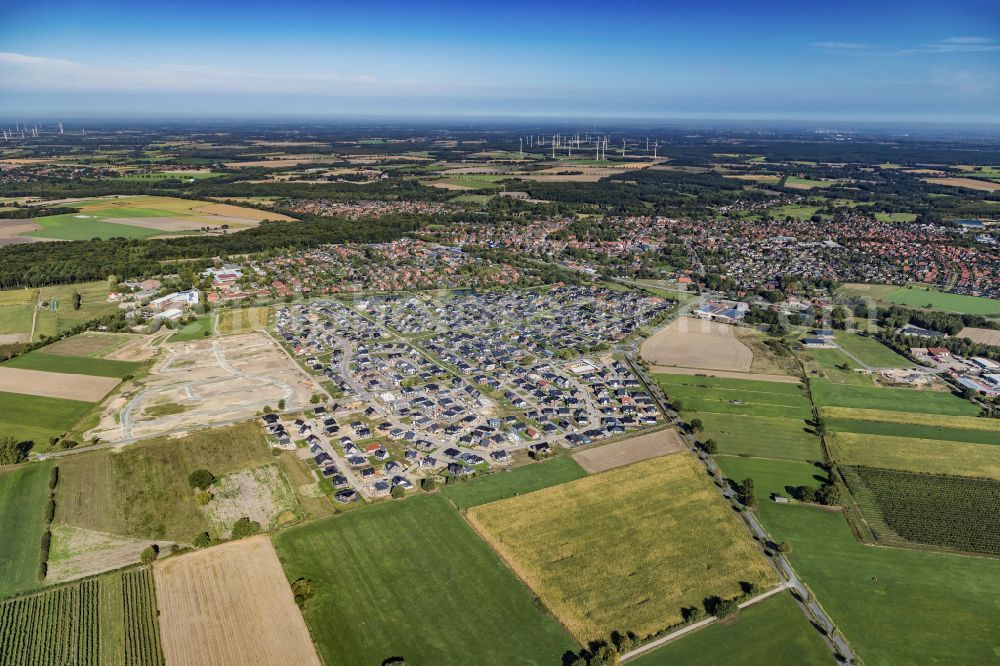 Aerial image Harsefeld - City view on down town in Harsefeld in the state Lower Saxony, Germany