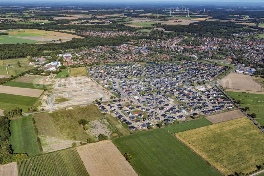 Harsefeld from above - City view on down town in Harsefeld in the state Lower Saxony, Germany