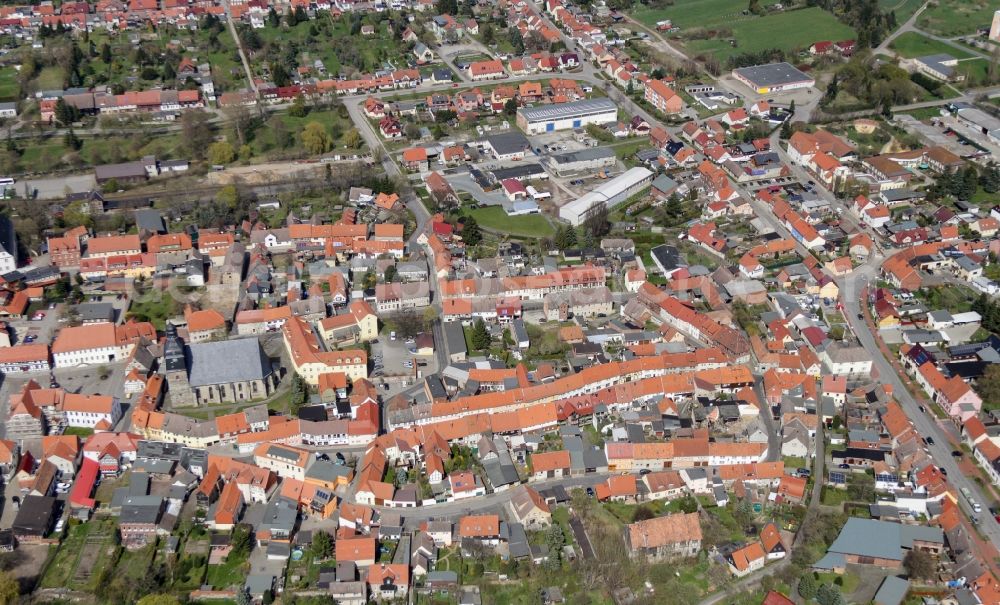 Harzgerode from above - City view of the city area of in Harzgerode in the state Saxony-Anhalt