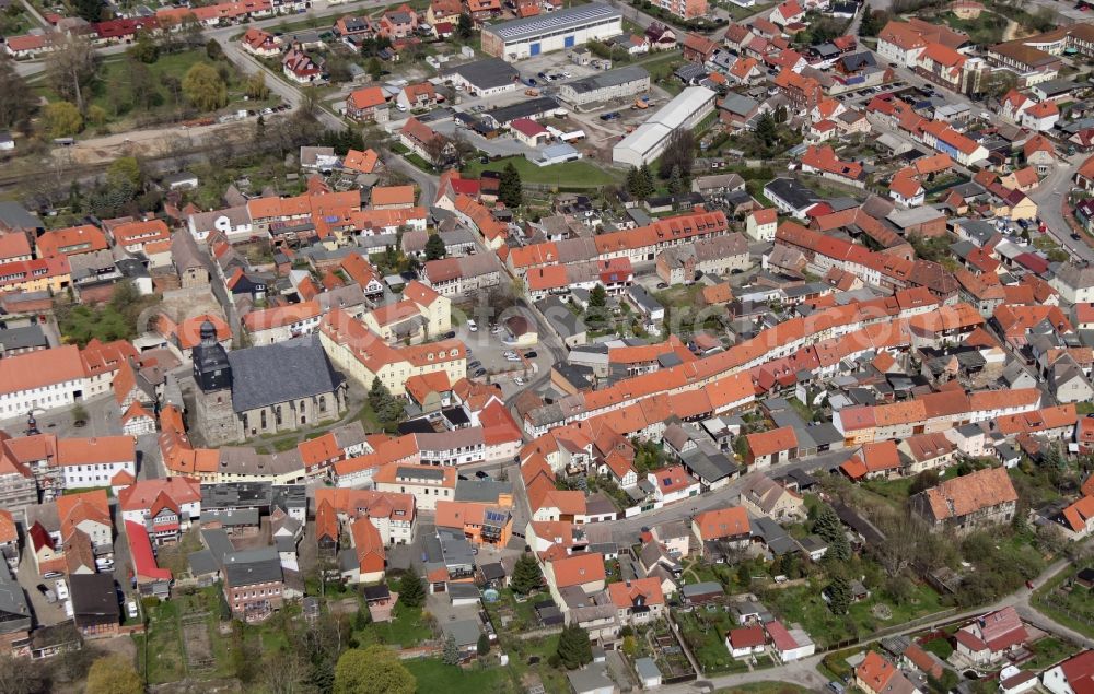 Harzgerode from the bird's eye view: City view of the city area of in Harzgerode in the state Saxony-Anhalt