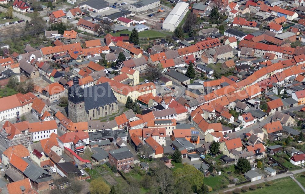 Aerial image Harzgerode - City view of the city area of in Harzgerode in the state Saxony-Anhalt