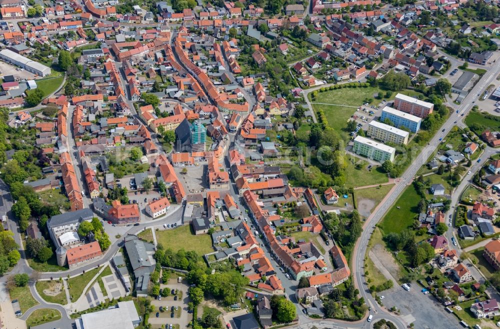 Aerial image Harzgerode - City view of the city area of in Harzgerode in the state Saxony-Anhalt