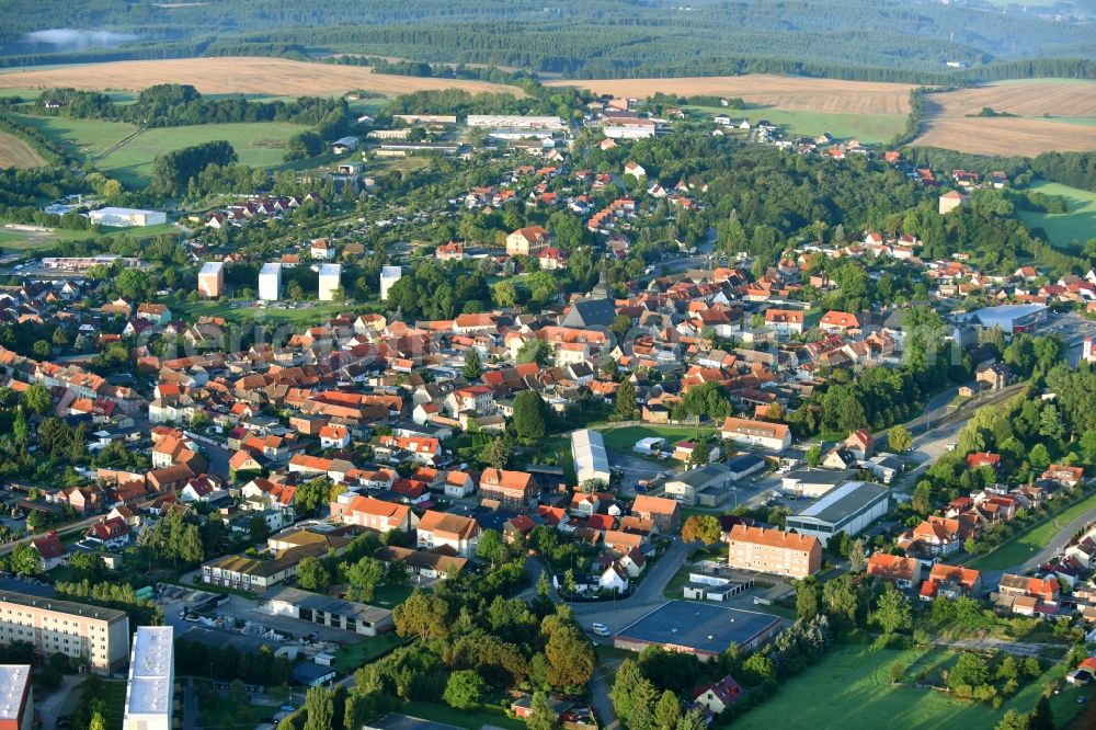 Harzgerode from above - City view of the city area of in Harzgerode in the state Saxony-Anhalt, Germany