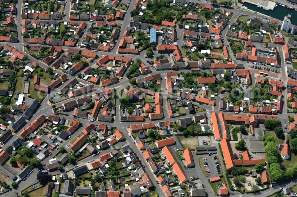 Aerial image Hasle - City view of the city area of in Hasle Bornholm Island in Region Hovedstaden, Denmark