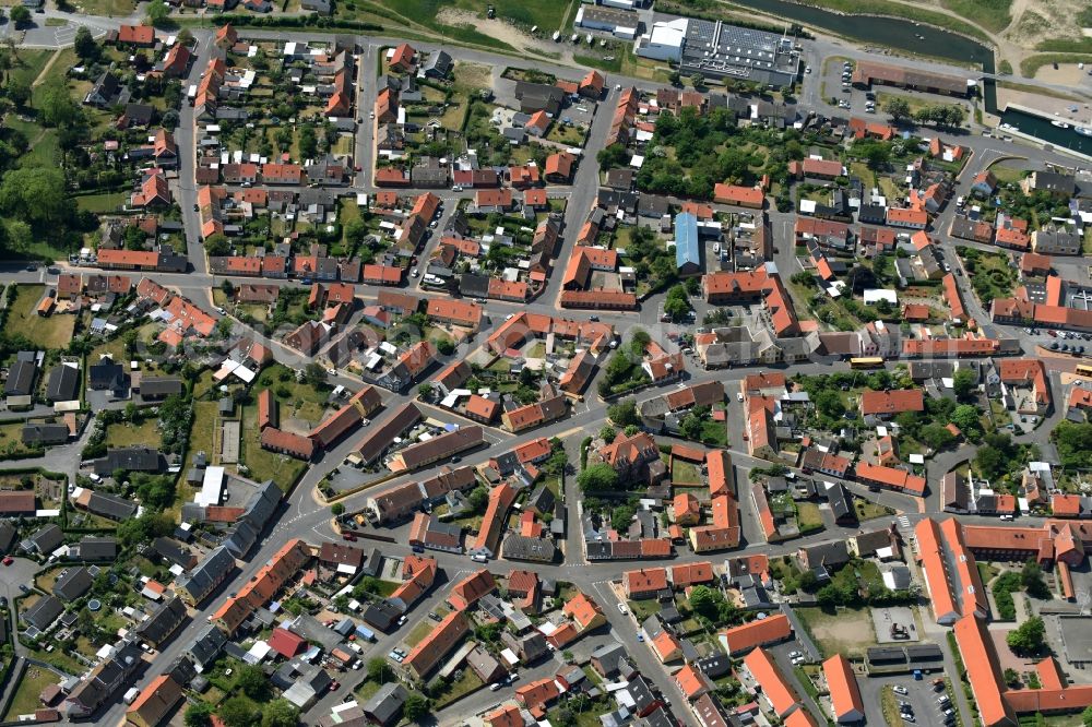 Hasle from above - City view of the city area of in Hasle Bornholm Island in Region Hovedstaden, Denmark