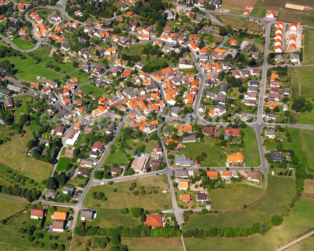 Aerial photograph Hassenroth - City view on down town in Hassenroth in the state Hesse, Germany