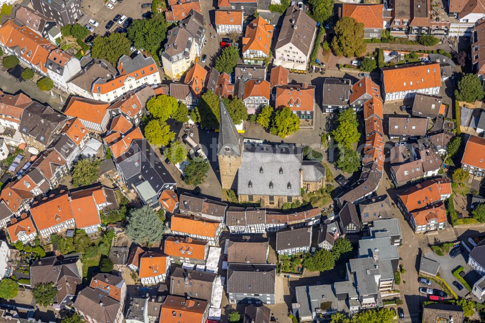 Hattingen from above - City view of the city area of in Hattingen in the state North Rhine-Westphalia, Germany