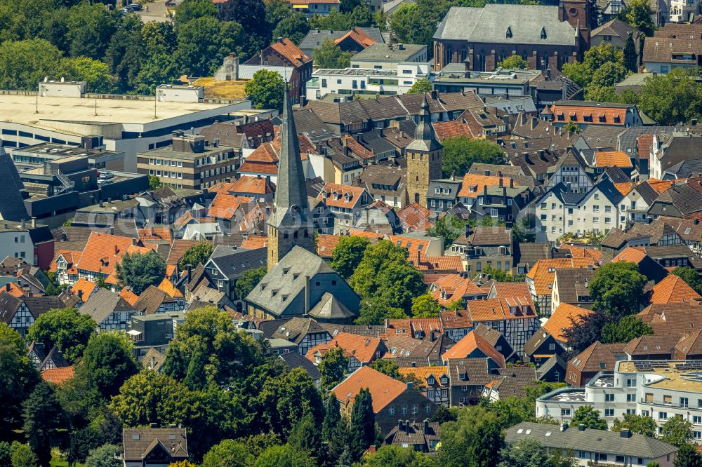 Hattingen from the bird's eye view: City view of the city area of in Hattingen in the state North Rhine-Westphalia, Germany