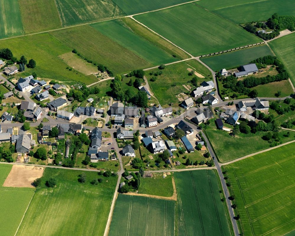 Hellertshausen from above - City view from the center of in Hellertshausen in the state Rhineland-Palatinate