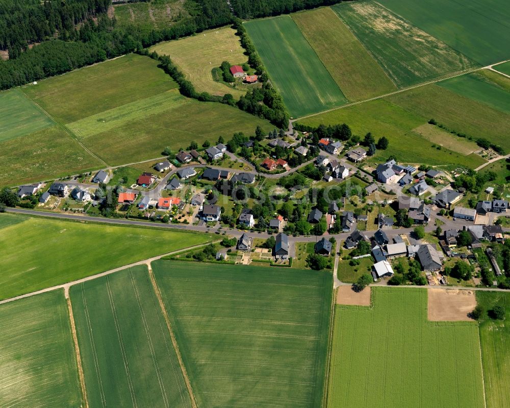 Hellertshausen from the bird's eye view: City view from the center of in Hellertshausen in the state Rhineland-Palatinate