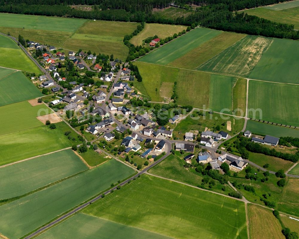 Aerial image Hellertshausen - City view from the center of in Hellertshausen in the state Rhineland-Palatinate