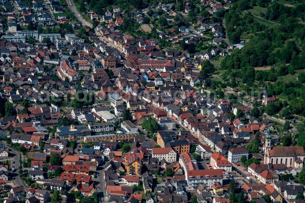 Herbolzheim from the bird's eye view: City view of the city area of in Herbolzheim in the state Baden-Wurttemberg, Germany