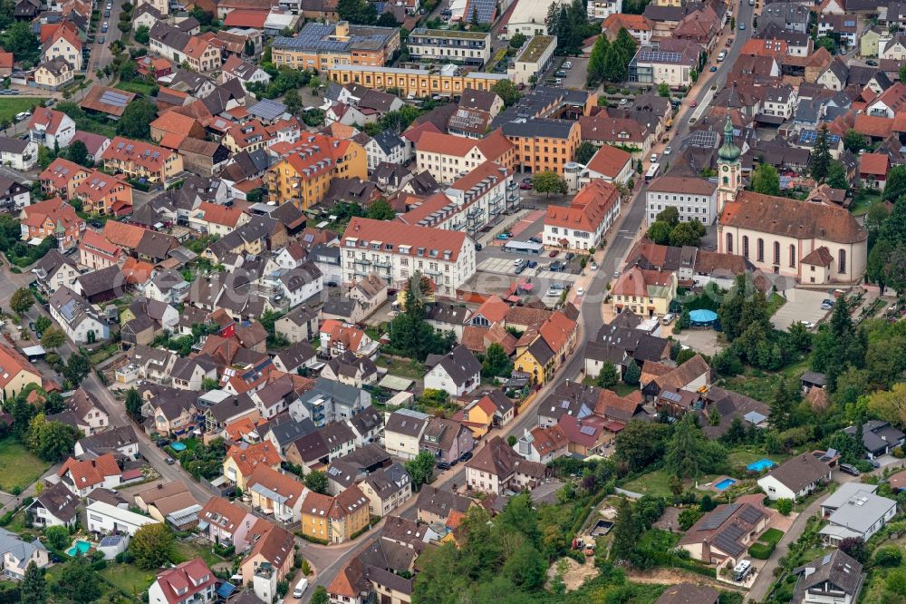 Aerial image Herbolzheim - City view of the city area of in Herbolzheim in the state Baden-Wurttemberg, Germany