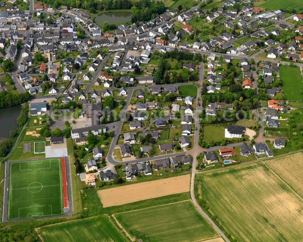 Herschbach from above - City view from the center of in Herschbach in the state Rhineland-Palatinate