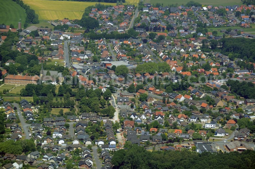 Herzebrock-Clarholz from above - City view from the center of in Herzebrock-Clarholz in the state North Rhine-Westphalia