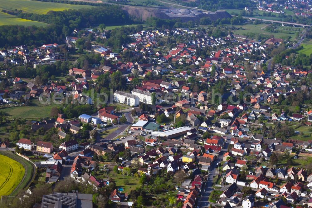 Hettstedt from the bird's eye view: City view on down town in Hettstedt in the state Saxony-Anhalt, Germany