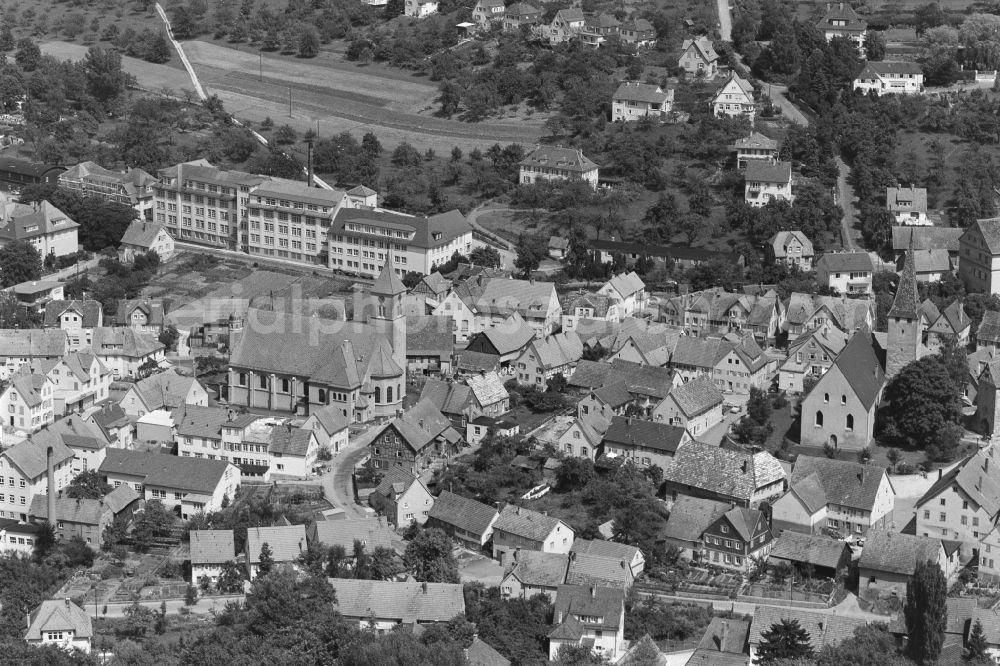 Aerial photograph Heubach - City view on down town in Heubach in the state Baden-Wuerttemberg, Germany