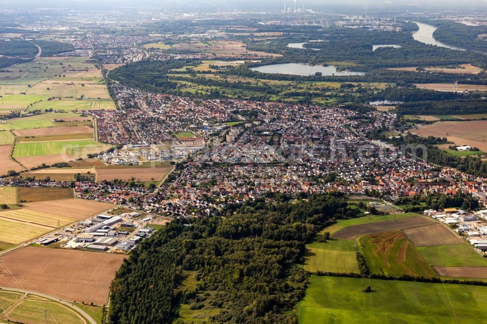 Aerial photograph Hochstetten - City view on down town in Hochstetten in the state Baden-Wuerttemberg, Germany