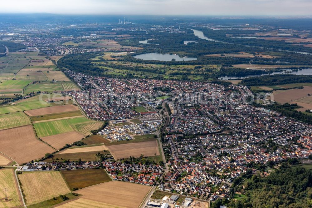 Hochstetten from above - City view on down town in Hochstetten in the state Baden-Wuerttemberg, Germany