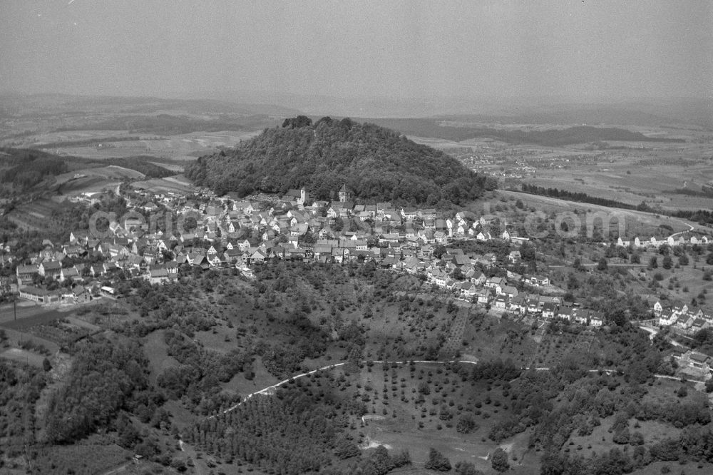 Hohenstaufen from above - City view on down town in Hohenstaufen in the state Baden-Wuerttemberg, Germany