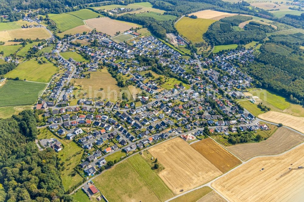 Holzen from above - City view on down town in Holzen in the state North Rhine-Westphalia, Germany