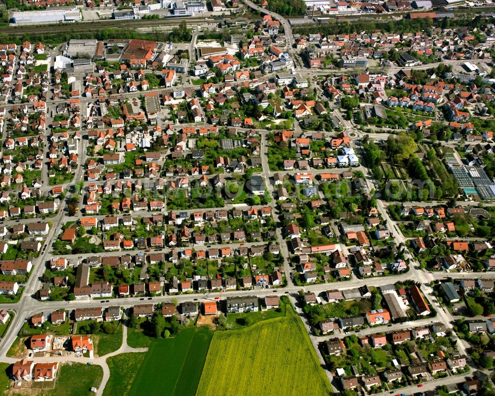 Holzheim from above - City view on down town in Holzheim in the state Baden-Wuerttemberg, Germany