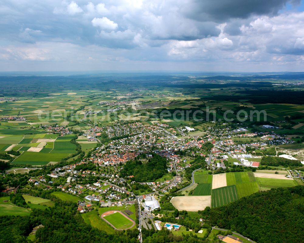 Aerial image Homberg (Ohm) - City view on down town in Homberg (Ohm) in the state Hesse, Germany