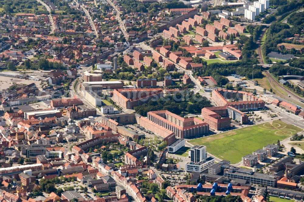 Aerial image Horsens - City view of the inner-city area of in Horsens in Denmark