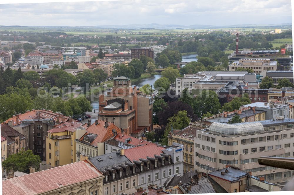 Hradec Kralove - Königgrätz from the bird's eye view: City view on down town in Hradec Kralove - Koeniggraetz in Kralovehradecky kraj - Koeniggraetzer Region, Czech Republic