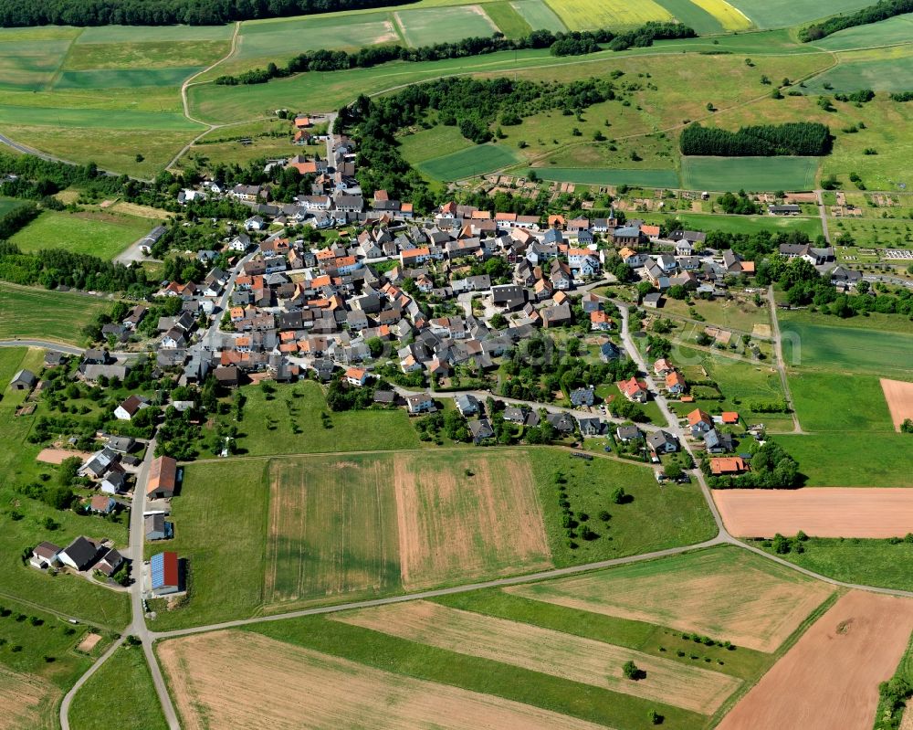 Hundsbach from above - City view from the center of Hundsbach in the federal state of Rhineland-Palatinate