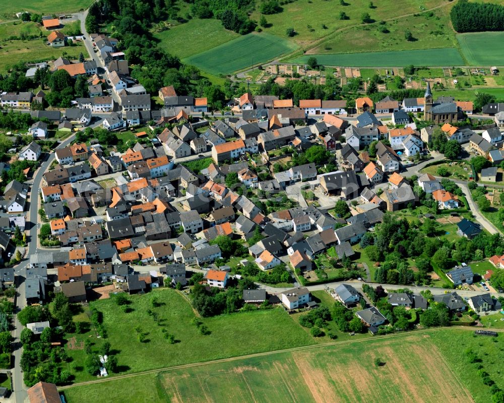 Hundsbach from the bird's eye view: City view from the center of Hundsbach in the federal state of Rhineland-Palatinate