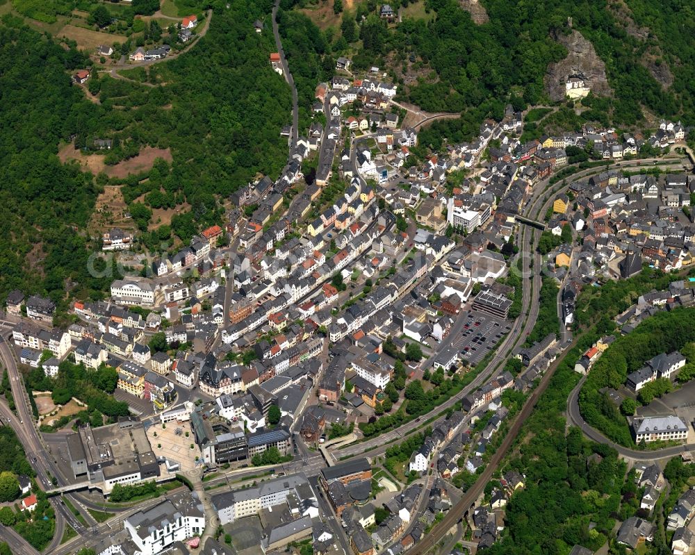 Aerial photograph Idar-Oberstein - Cityscape from the downtown area in Idar-Oberstein in Rhineland-Palatinate