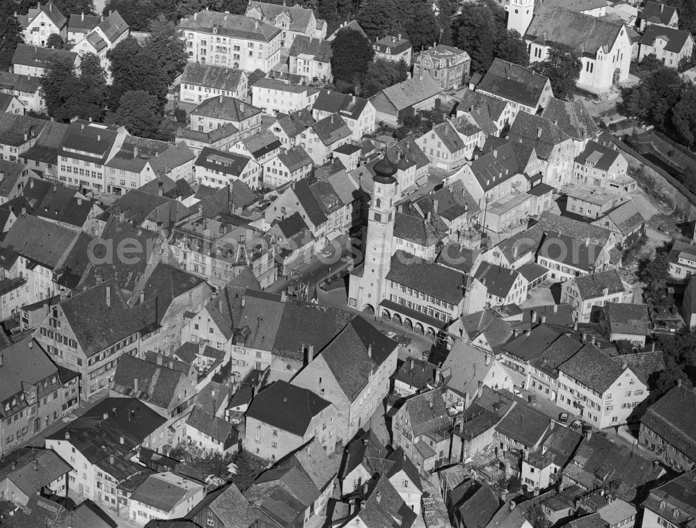 Aerial photograph Isny im Allgäu - City view on down town in Isny im Allgaeu in the state Baden-Wuerttemberg, Germany