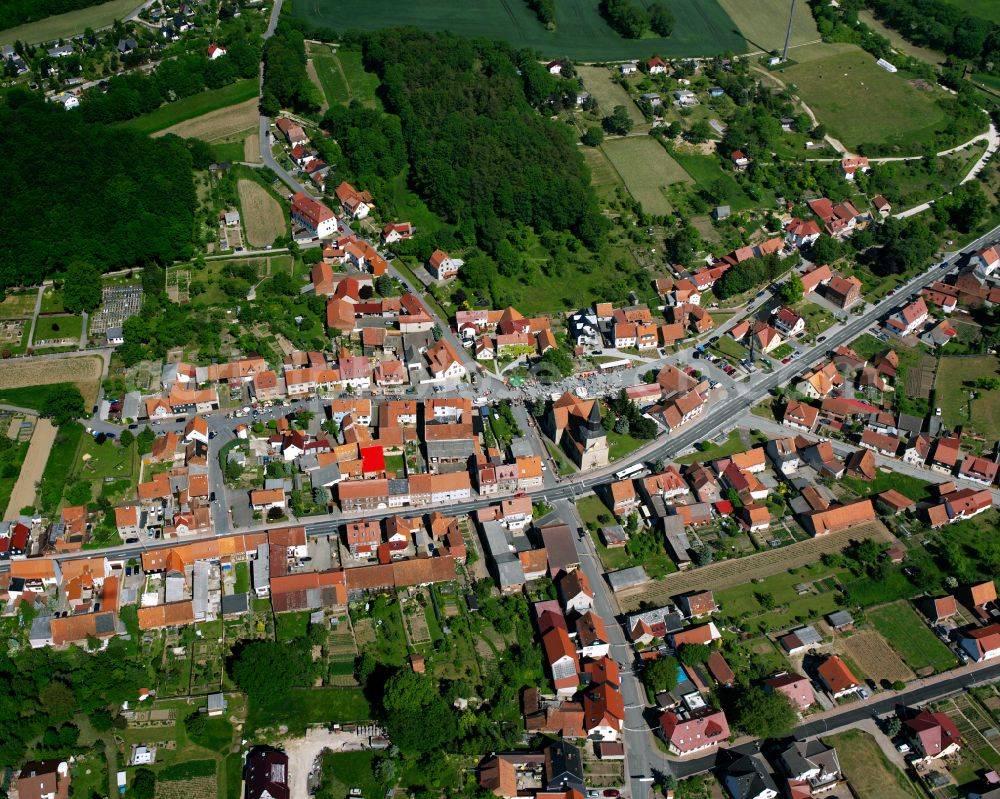 Kallmerode from above - City view on down town in Kallmerode in the state Thuringia, Germany