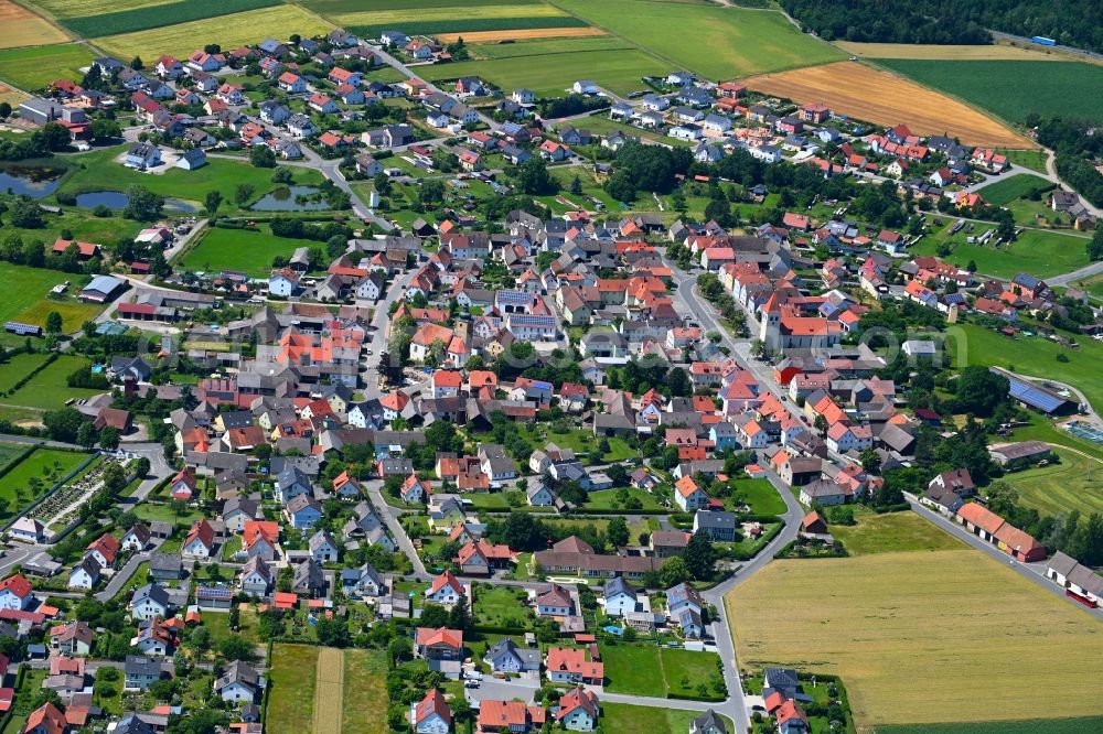 Kaltenbrunn from the bird's eye view: City view on down town in Kaltenbrunn in the state Bavaria, Germany