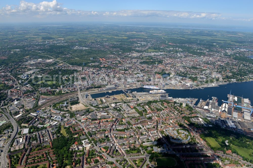 Kiel from above - City view of the city area of in Kiel in the state Schleswig-Holstein