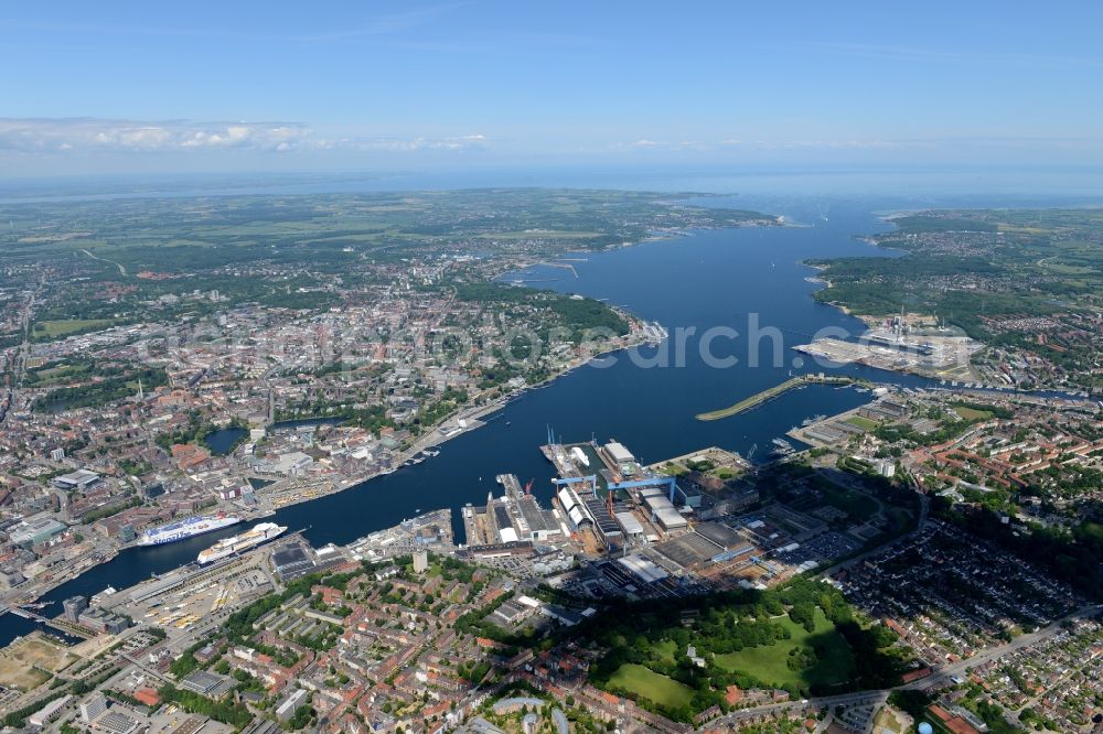 Kiel from above - City view of the city area of in Kiel in the state Schleswig-Holstein