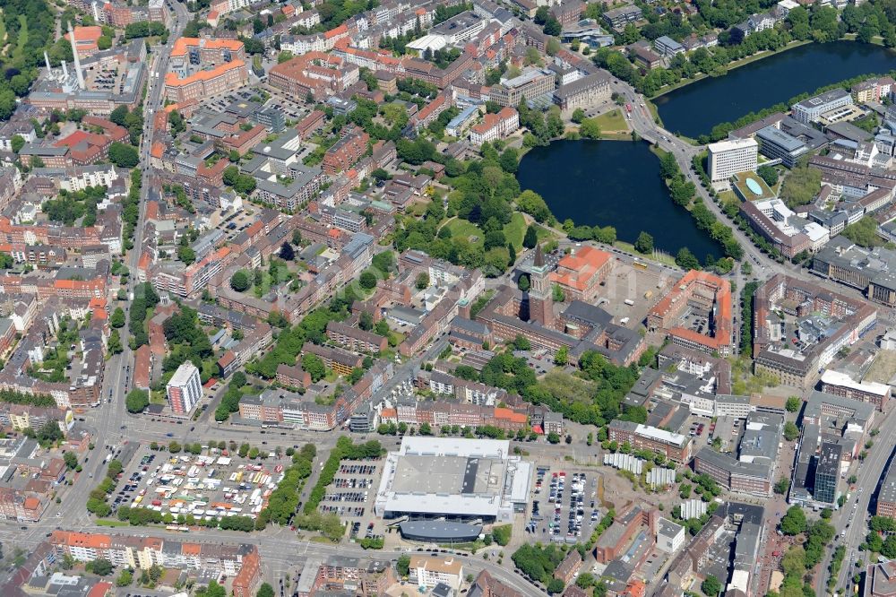 Kiel from above - City view of the city area of in Kiel in the state Schleswig-Holstein