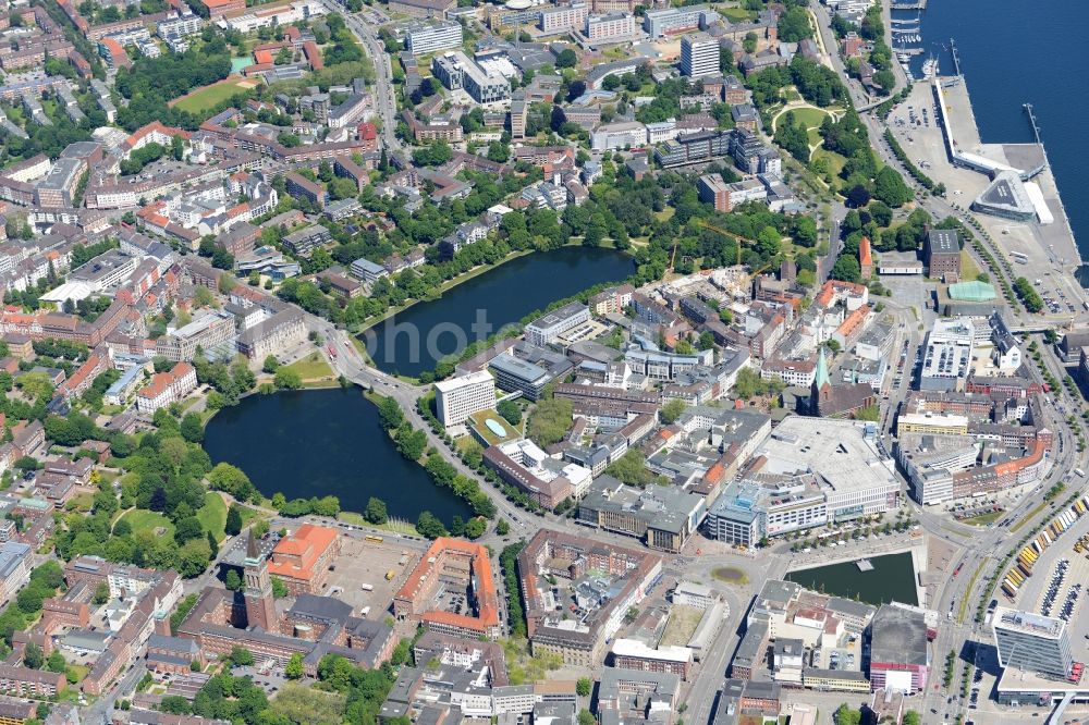 Kiel from the bird's eye view: City view of the city area of in Kiel in the state Schleswig-Holstein