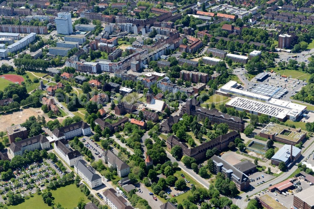 Kiel from above - City view of the city area of in Kiel in the state Schleswig-Holstein