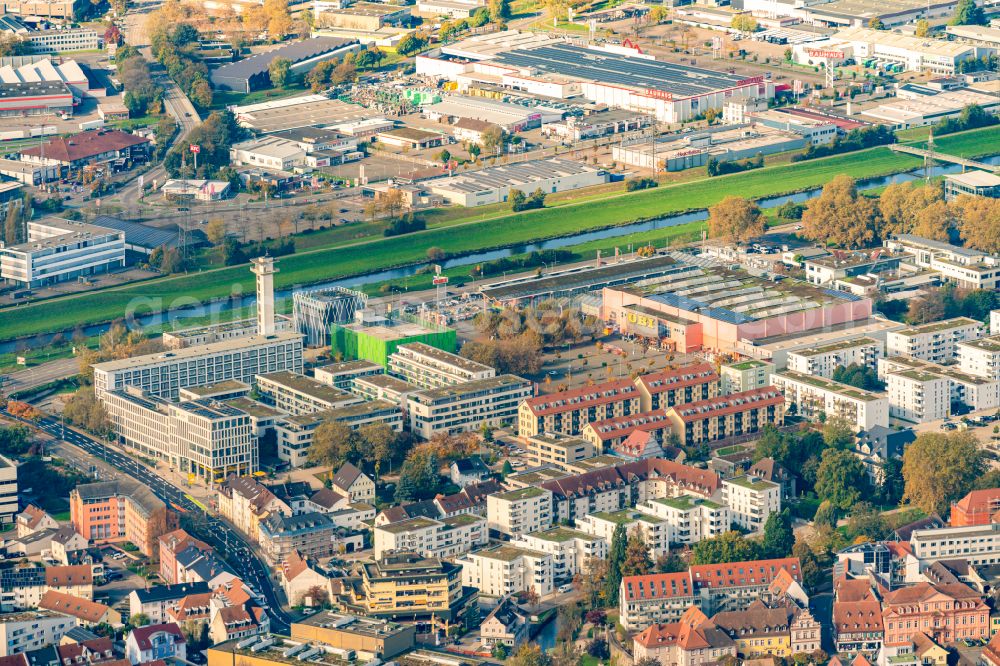 Aerial photograph Offenburg - City view on down town in Offenburg in the state Baden-Wurttemberg, Germany