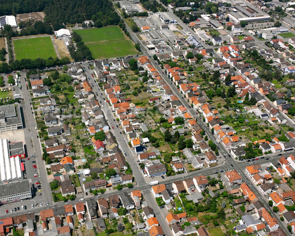 Aerial image Kirrlach - City view on down town in Kirrlach in the state Baden-Wuerttemberg, Germany